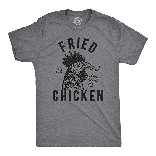 Mens Fried Chicken Tshirt Funny 420 Marijuana Graphic Novelty Tee Mens Funny T Shirts 420 T Shirt for Men Funny Food T Shirt Novelty Tees for Men Dark Grey S