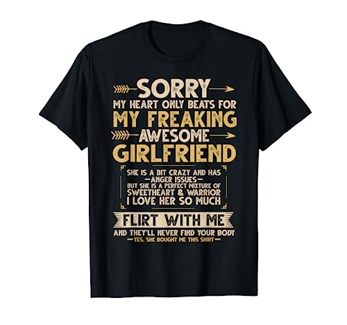 I Love My Freaking Awesome Girlfriend Shes a Bit Crazy Funny T-Shirt
