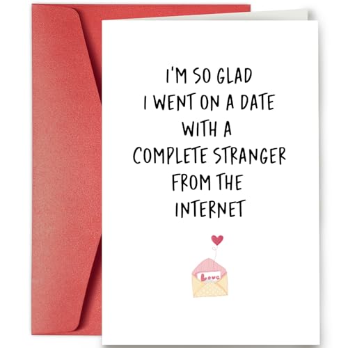 SuperShunhu Funny Anniversary Card for Husband Wife, Hilarious Wedding Anniversary Card, Valentine's Day Card Gifts for Him Her, Internet Stranger Greeting Card, Online Dating Card