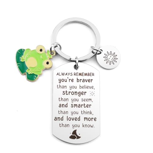 Coopyin Inspirational Frog Keychain, Stainless Steel, Unisex, Birthday Gift for Frog Lovers
