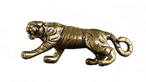 DMtse Chinese Feng Shui Brass Mini Tiger Decor Statue Figurines for Animal Sculpture Collectibles Gift