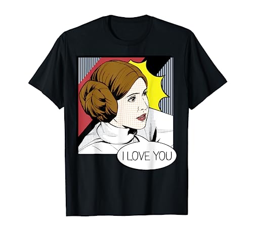 Star Wars Couple Valentine's Leia I Love You Pop Art Disney+ T-Shirt