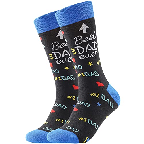 BONANGEL Dad Socks Mens Funny Novelty Crazy Funky Socks Best Gifts for Father’s Day Birthday Christmas from Daughter Son