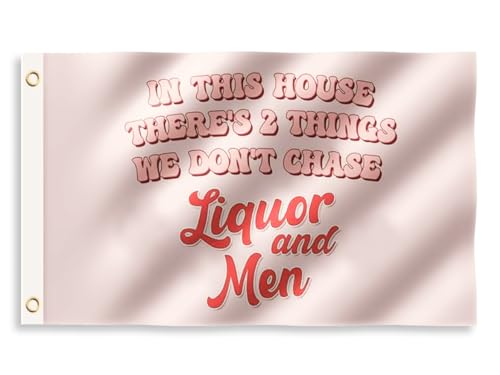 3x5 FT Liquor and Men Flag - Meme Tapestries Funny Flags Posters Banners for Room Teen - Funny Tapestry for Bedroom - Wall Flags for College Dorm Poster Room Decor - Twitter Quote Tapestry for Girls