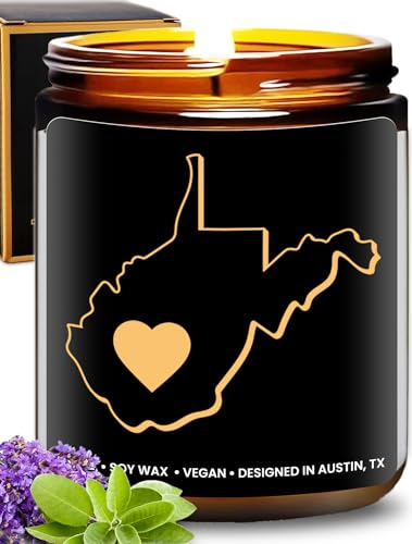 West Virginia Candle, Gifts for Women, West Virginia Gifts for Men, WV Souvenir Gifts, State West Virginia Themed Gifts, Moving Away & Home Sick Gifts, Birthday, Christmas, Graduation, Gift-Ready