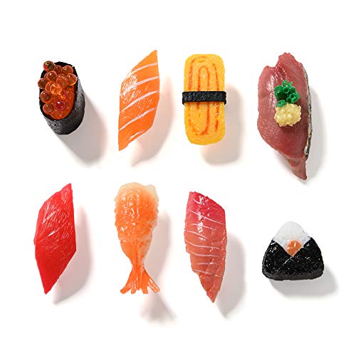 HEY FOLY Cute Sushi Fridge Magnet Japenese Food Fun Magnets for Refrigerator Whiteboard, Fake Sushi Food Play Toys for Dollhouse Cake Kitchen Decoration Gifts