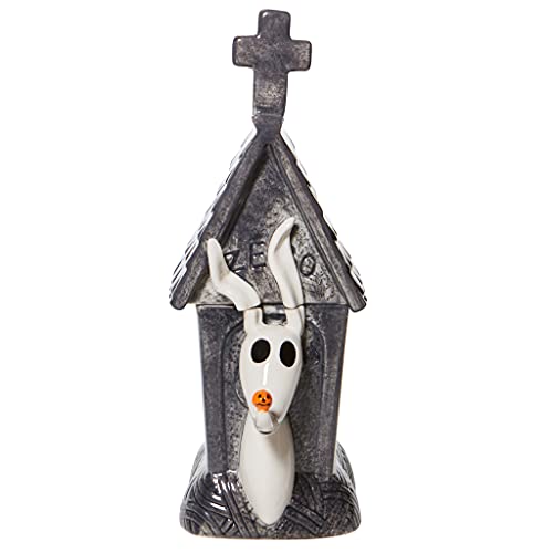 Enesco Disney Ceramics The Nightmare Before Christmas Zero in Dog House Sculpted Cookie Jar Canister, 13.75 Inch, Multicolor