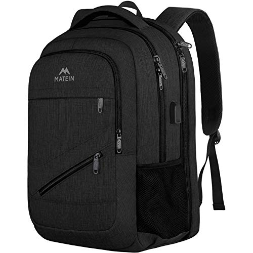 MATEIN Business Travel Backpack, Extra Large TSA Friendly Work Backpack with USB Charging Port & Laptop Compartment, Water Resistant College School Backpack for Men Women Fits 17 Inch Laptop Notebook