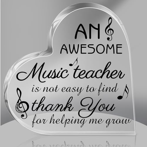 Maitys Music Teacher Appreciation Gifts for Women Acrylic Gifts Thank You Gifts for Music Best Teacher Gifts Keepsake for Piano Guitar Violin Teacher for Teacher Appreciation Day (Fresh Style)