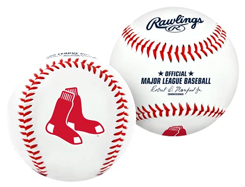 Rawlings MLB Boston Red Sox Team Logo Baseball, Official, White