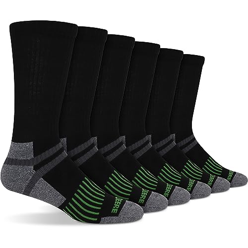 John Deere Socks Men’s Socks Crew Socks for Men 9-12 Black with Grey Toe