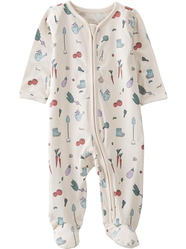 little planet by carter's unisex-baby Sleep and Play made with Organic Cotton, Veggie Garden Print, NB
