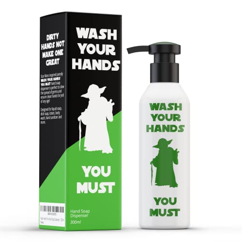 Star Wars Yoda Inspired Wash Your Hands You Must Soap Dispenser | Star Wars Gifts | Star Wars Bathroom Decor | 300ml Bottle | 10 OZ Bottle | Soap Not Included