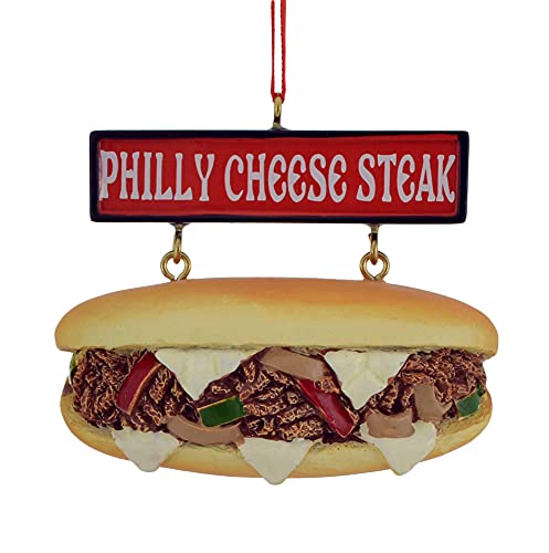 Cheese Steak Sandwich With Sign Ornament,Resin