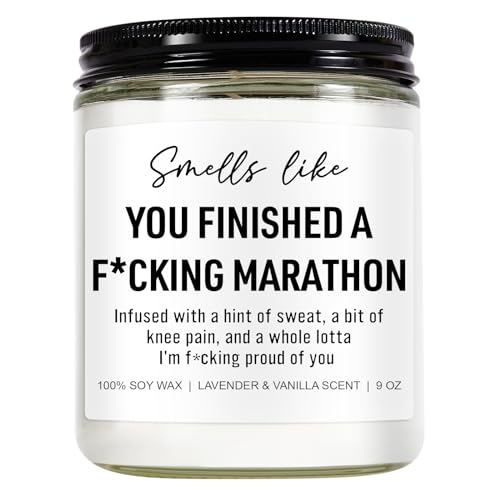 Younift Funny Marathon Candle, Gifts for Runners Female, Male - Half Marathon Runners Gifts, Marathon Gifts for Runners Men, Women, Marathon Runner Gifts - Gifts for a Runner, Running Gifts