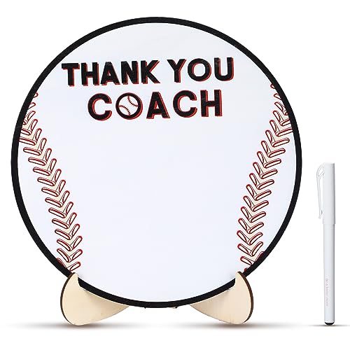 Tenceur Thank You Coach Gift Basketball Football Coach Signature Frame with Holder and Signing Pen Personalized Team Player Gift for Women Men Coach Birthday Retirement Party Christmas Gift(Baseball)