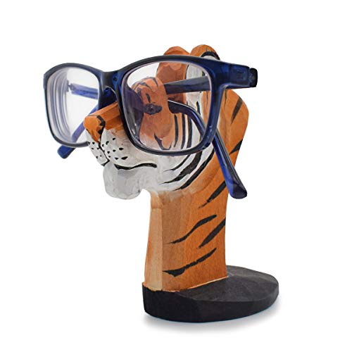 VIPbuy Handmade Wood Carving Eyeglasses Spectacle Holder Stand Sunglasses Display Rack Home Office Desk Décor Gift (Tiger)