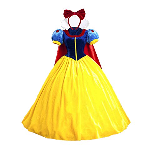 Baycon Halloween Classic Deluxe Princess Costume Adult Queen Fairytale Dress Role Cosplay for Adult XX-Large