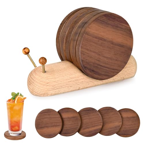 Wooden Coasters for Drinks Funny Coasters Cute Coasters Table Decor Gifts Home Decor Birthday Gifts for Mom for Friends Upgraded Dia (3.5 * 3.5 inches)