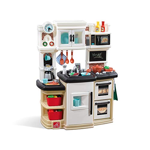 Step2 Great Gourmet Kitchen | Durable Kids Kitchen Playset with Lights & Sounds | Tan Plastic Play Kitchen