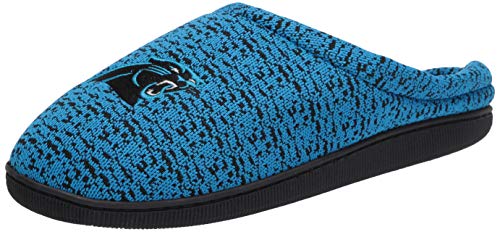FOCO NFL Carolina Panthers Men's Poly Knit Cup Sole Slipper, Team Color, Large (11-12)