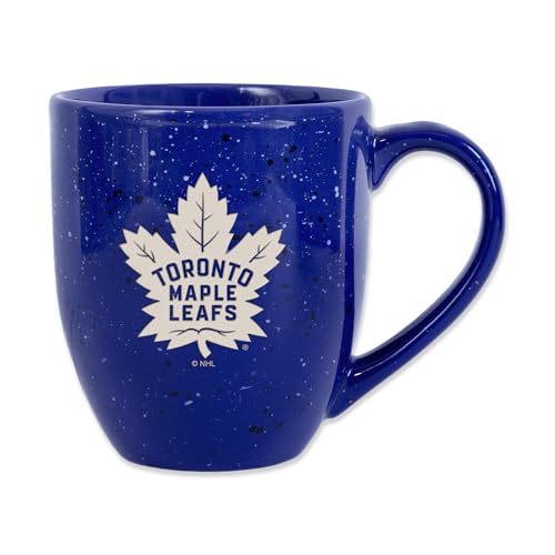 Rico Industries NHL Hockey Toronto Maple Leafs Royal 16 oz Team Color Laser Engraved Speckled Ceramic Coffee Mug