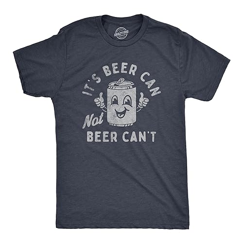 Mens Its Beer Can Not Beer Cant T Shirt Funny Drinking Lovers Positivity Joke Tee for Guys Mens Funny T Shirts Drinking T Shirt for Men Funny Beer T Shirt Navy - XL