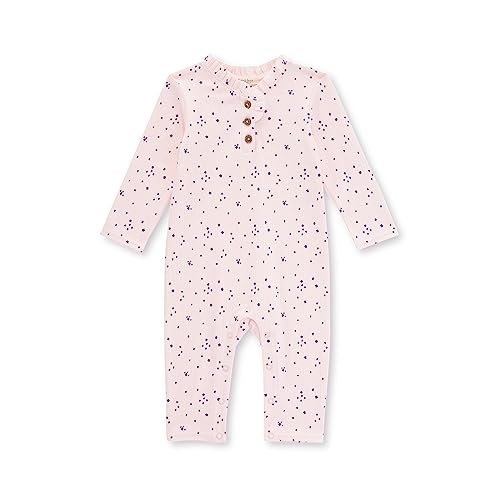Burt's Bees Baby Baby Girls' Romper Jumpsuit, 100% Organic Cotton One-Piece Outfit Coverall, Ribbed Ditsy Petal, Newborn