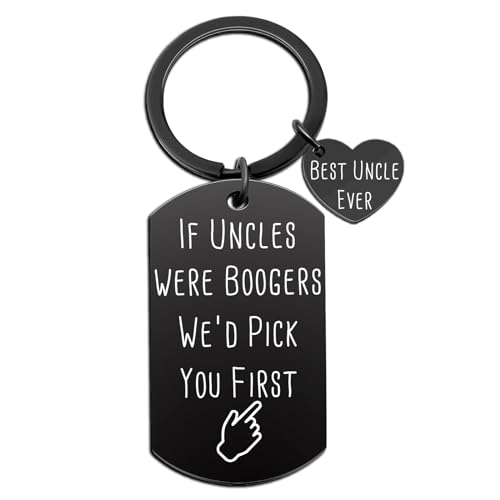 Aisity Uncle Gifts from Niece Nephew Funny Uncle Booger Keychain Best Uncle Ever Gifts for Man Uncle Birthday Fathers Day Christmas Gifts for Uncle - If Uncles Were Boogers We’d Pick You First