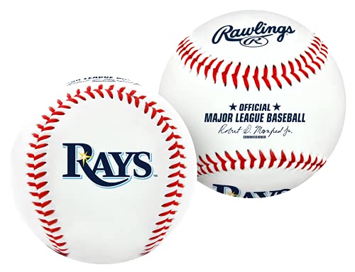 Rawlings MLB Tampa Bay Rays Team Logo Baseball, Official, White