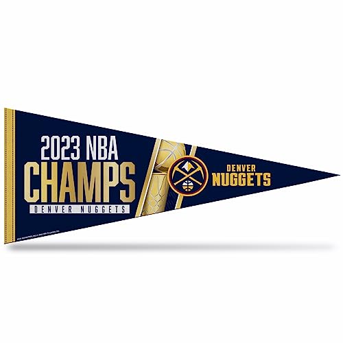 Rico Industries NBA Basketball Denver Nuggets 2023 NBA Champions 12' x 30' Felt Wall Décor Pennant - Great for Home/Bed Room/Man Cave Décor