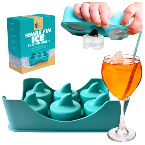 Shark Gifts for Shark Lovers Cool Shark Stuff for Shark Party- Shark Mold Ice Molds Fun Shapes for Shark Theme Birthday Party Supplies - Fun Ice cube Trays perfect funny Shark Fin Craft Ice Cube Molds