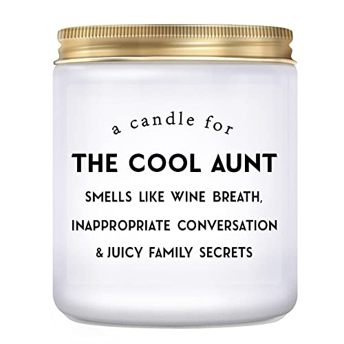 Cool Aunt Lavender Candle Gifts: Funny New Aunt Birthday Gifts from Niece Nephew Best Aunt Ever Christamas Day Gifts 7oz