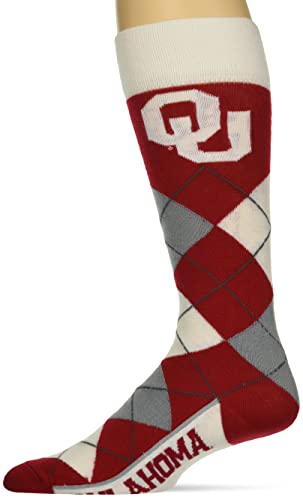 For Bare Feet NCAA Oklahoma Sooners Argyle Line Up Dress Sock Team Color OSFM