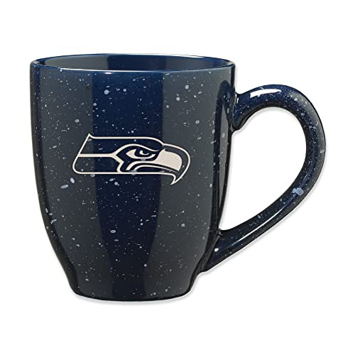 Rico Industries NFL Football Seattle Seahawks Primary 16 oz Team Color Laser Engraved Ceramic Coffee Mug