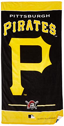 WinCraft MLB Pittsburgh Pirates Fiber Beach Towel, 9lb/30 x 60