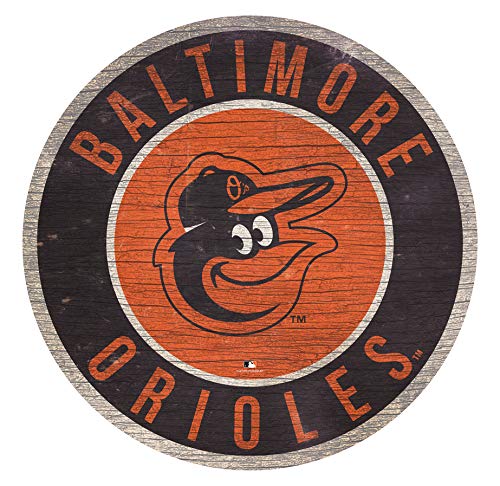 Orioles 12' Circle with State and Team Logo Wood Sign