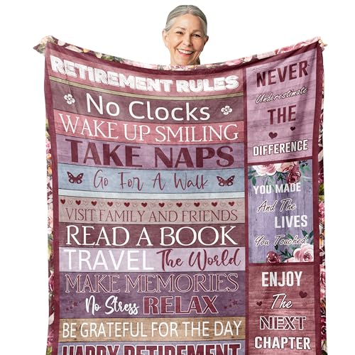 Zolumy Retirement Gifts for Women/Men 2024, Best Retirement Gifts Ideas, Funny Farewell Gifts for Coworkers Women, Going Away Gift, Goodbye Gifts for Coworkers, Coworker Leaving Gift Blanket 60X50in