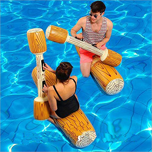 LOVEYIKOAI 4 Pcs Package Inflatable Floating Water Toys Aerated Battle Logs,Floating Bed Pool Lounger Giant Floats Ride Boat Raft for Pool Party Beach Swimming Pool Toys for Adult and Kids