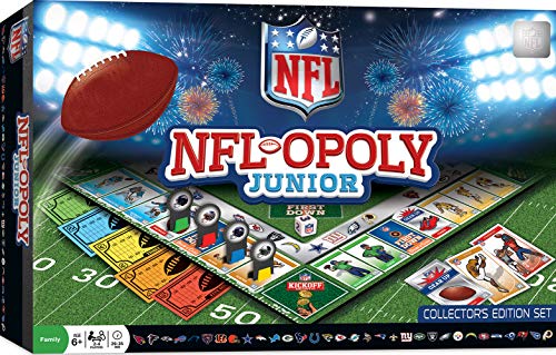 Masterpieces NFL-Opoly Junior Board Game - Collector's Edition Set for Ages 6+ - Officially Licensed NFL Opoly Jr Board Game