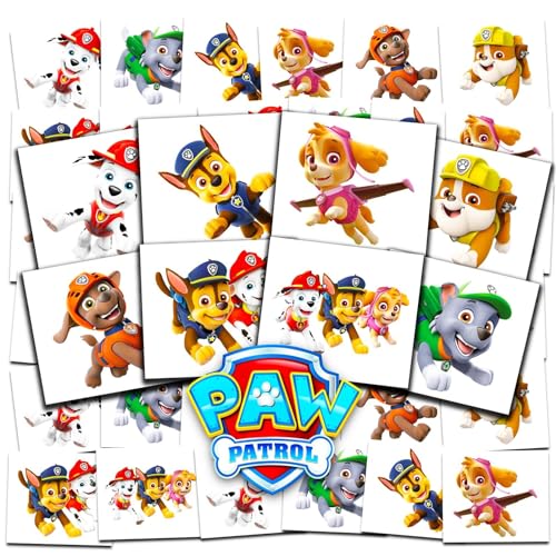 Nick Shop Paw Patrol Tattoos Party Favors Bundle ~ 70+ Perforated Individual 2inch x 2inch Paw Patrol Temporary Tattoos for Kids Boys Girls (Paw Patrol Party Supplies MADE IN USA) (Paw Patrol Tattoos)