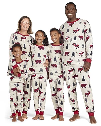 The Children's Place Kids 2 Piece Family Matching, Festive Christmas Pajama Sets, Cotton, Moose Bear, 16