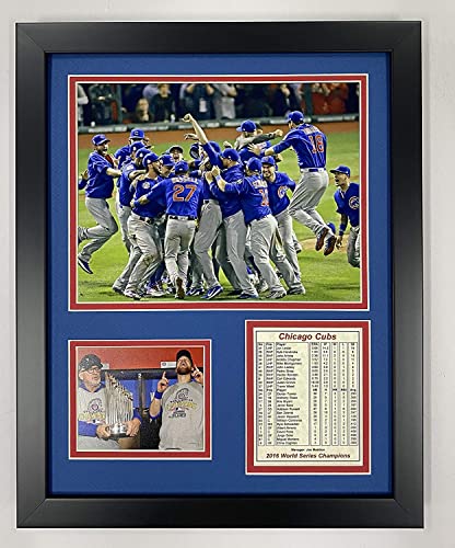 Legends Never Die Chicago Cubs 2016 World Series Champs Celebration Collectible | Framed Photo Collage Wall Art Decor - 12'x15', Model: 11400U