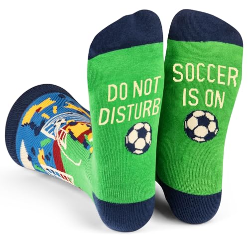 Lavley Funny Socks For Men - Novelty Gifts For Sports Fans, Golfing, Pickleball, Weight Lifting, Racing and More (US, Alpha, One Size, Regular, Regular, Do Not Disturb, Soccer is On)