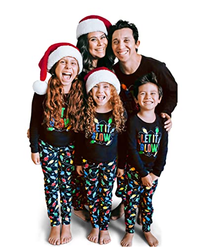 The Children's Place baby girls Family Matching Christmas Holiday Sets, Snug Fit 100% Cotton, Adult, Big Kid, Toddler, Pajama Set, Let It Glow, 5T US