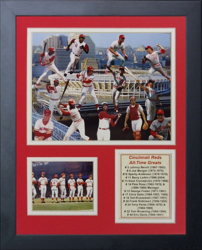 Legends Never Die Cincinnati Reds Greats Framed Photo Collage, 11 by 14-Inch