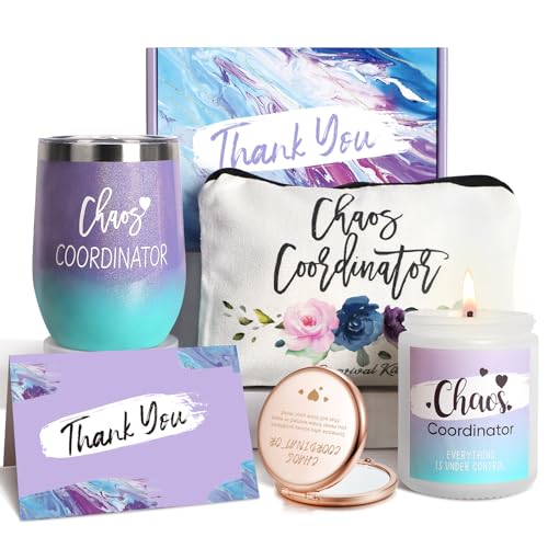 UAREHIBY Gifts for Women,Chaos Coordinator Gifts with 12 OZ Wine Tumbler for Boss Lady,Friend,Mom,Coworker,Manager,Teacher,Birthday Gifts for Women,Thank You Gifts for Women