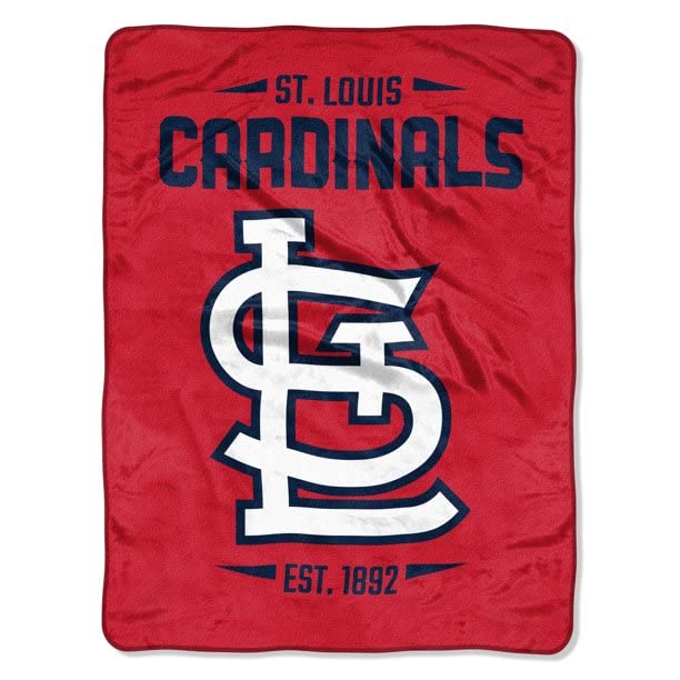 Licensed MLB Run Down Micro Raschel Plush Fleece Throw Blanket (St Louis Cardinals)