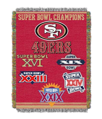 Northwest Company NFL San Francisco 49ers Woven Tapestry Throw Blanket, 48' x 60', Commemorative