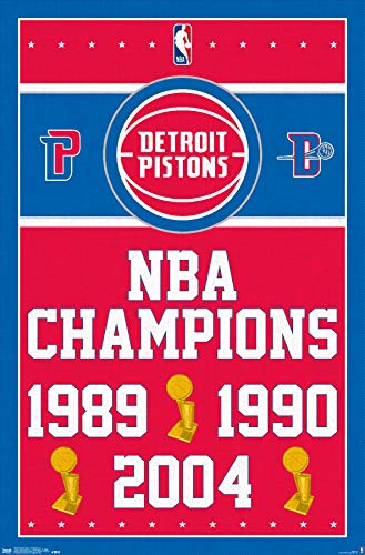Trends International NBA Detroit Pistons - Champions Wall Poster, 22.375' x 34', Unframed Version